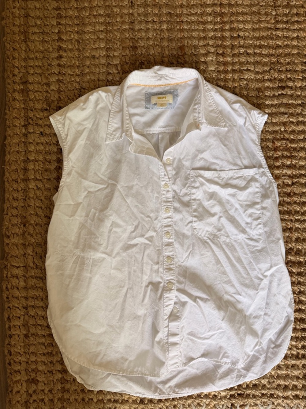 Anthropologie White Sleeveless Button-Down Shirt - Picture 3 of 5